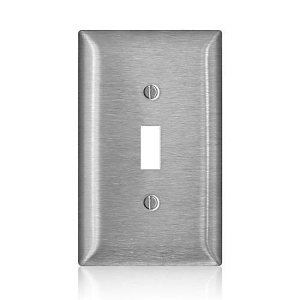 Leviton SLJ1-C00 Wall Plate, 1-Gang, Toggle, Stainless Steel, Midway