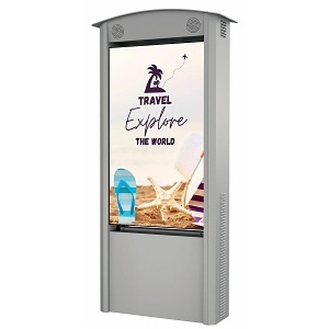 Peerless-AV KOP55XHB2-SA Smart City Kiosk Dual-Sided with (2) 55" Xtreme High Bright Outdoor Display, Silver