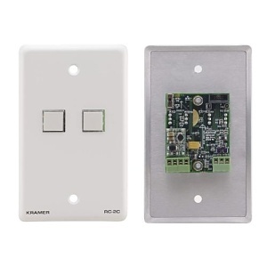 Kramer RC-2C/US(W) 2-Button Control Keypad, US-Size RC-2C, PSU and Power Cord, Label Set, White