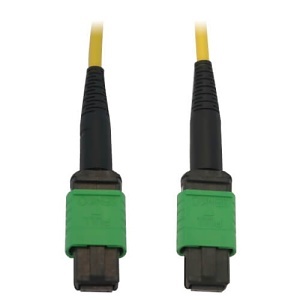 Tripp Lite N390B-02M-12-AP 40/100G Singlemode 9/125 OS2 Fiber Optic Cable, 12F MTP/MPO-APC F/F, LSZH, 2m (6.6'), Yellow