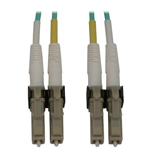 Eaton Tripp Lite N820X-02M Multimode 50/125 OM3 Switchable Fiber Optic Cable, Duplex LC-PC M/M, LSZH, Aqua, 2m