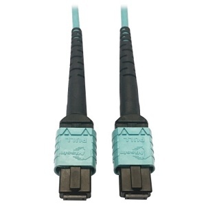 Eaton Tripp Lite N846D-01M-24AAQ Fiber Optic Patch Cord, OM4 Plenum, 24 Fiber, 1m, Aqua