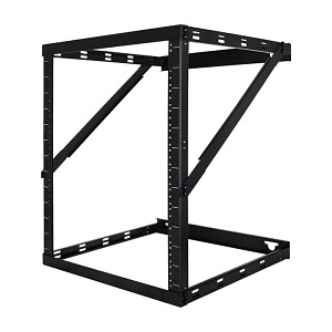 Strong SR-WM-SK-19 Wall-Mount Expandable Open-Frame Rack, 8-22U, Steel, Black
