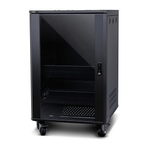 Strong SR-FS-SYSTEM-DC-15U FS Series Rack System with DC Fans, 24" Depth, 15U, Steel, Black