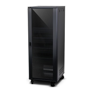 Strong SR-FS-SYSTEM-DC-27U FS Series Rack System with DC Fans, 24" Depth, 27U, Steel, Black