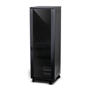 Strong SR-FS-SYSTEM-DC-35U FS Series Rack System with DC Fans, 24" Depth, 35U, Steel, Black