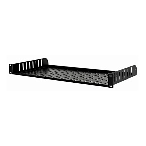 Strong SR-SHELF-FIXED-1U-9D Fixed Rack Shelf, Half Depth, 1U, Steel, Black