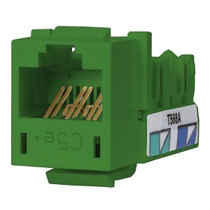 Hubbell HXJ5EGN24 CAT5e Keystone Jack 8POS UNI A/B, 24-Pack