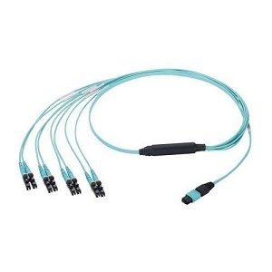 Panduit FZ8RP5NLSQNM008 8-Fiber Round Harness, OM4, OFNP, MPO F to LC Duplex