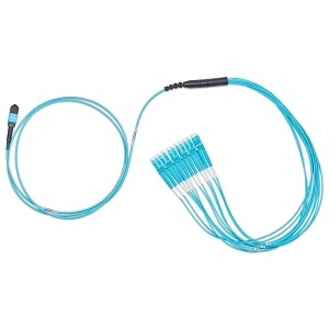 Belden FP3LDMF002M Fiber Optic Patch Cable, OM3, 6 LC Duplex to MPO12F, 2m
