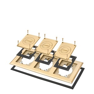 Arlington FLBC8535MB 3-Gang Frame Kit with Furniture Feed Cover