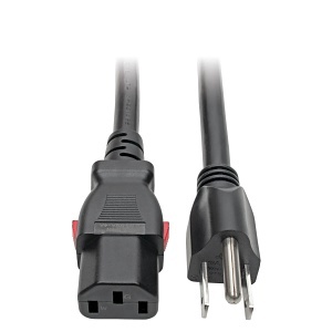 Eaton Tripp Lite P007-L06 Tripp Lite P007-L06 6' Locking C13 to NEMA 5-15P Heavy-Duty Power Cord 14AWG Black