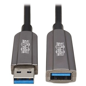 Eaton Tripp Lite U330F-10M-G1 USB 3.2 Gen 1 Fiber Active Optical Cable (AOC), Extension / Repeater, CL3 Rated, 10m (33'), Black