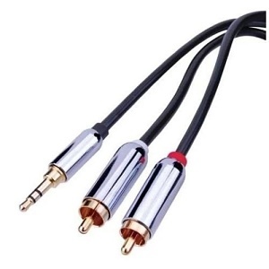Vanco PRCA35MM12 Premium 3.5mm Stereo Male to Dual RCA Male Audio Cable, 12'