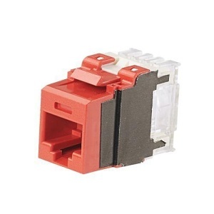 Panduit NK6X88MRD NetKey CAT6a UTP RJ45 Punchdown Keystone Jack Module, Red