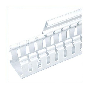 Panduit H2X4WH6 Cable Duct, White Slotted Hinged Duct, PVC, 2" x 4" x 6'