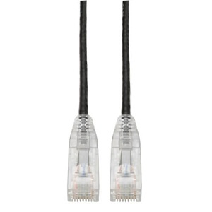 Eaton Tripp Lite N201-S07-BK CAT6 Gigabit Snagless Slim UTP Ethernet Cable RJ45 M/M, PoE, 7' (2.13m), Black