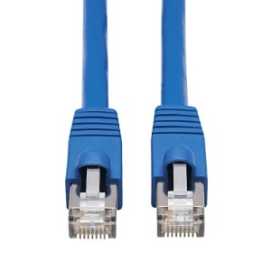 Tripp Lite N261P-020-BL CAT6a RJ45 10G Snagless F/UTP Ethernet Cable ,M/M, PoE, CMR-LP, Blue, 20' (6.09m), TAA