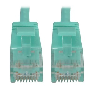 Eaton Tripp Lite N261-S07-AQ CAT6 10G Ethernet Cable, Snagless Shielded Slim UTP, PoE, 7', Aqua