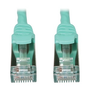 Eaton Tripp Lite N262-S03-AQ CAT6 10G Ethernet Cable Snagless Shielded Slim STP, PoE, 3', Aqua