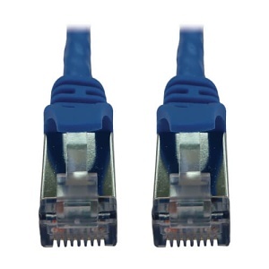 Eaton Tripp Lite N262-S03-BL CAT6 10G Ethernet Cable Snagless Shielded Slim STP, PoE, 3', Blue