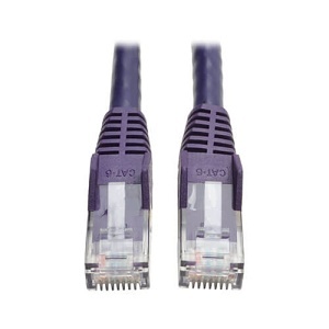 Eaton Tripp Lite N201-050-PU CAT6 Snagless Molded Gigabit Patch Cable, UPT, RJ45 M/M, 50' (15.24m), Purple