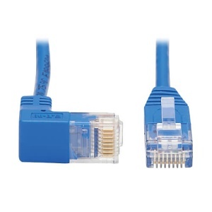 Tripp Lite N204-S20-BL-DN Down-Angle CAT6 Gigabit Molded Slim UTP Ethernet Cable (RJ45 Right-Angle Down M to RJ45 M), 20' (6.09m), Blue