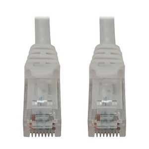Eaton Tripp Lite N261‑001‑WH CAT6a 10G Snagless Molded UTP Ethernet Cable, RJ45 M/M, 1' Length, White