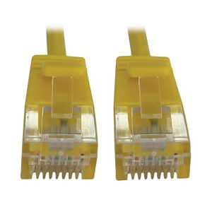Eaton Tripp Lite N261-S03-YW CAT6 10G Ethernet Cable, Snagless Shielded Slim UTP, PoE, 3', Yellow