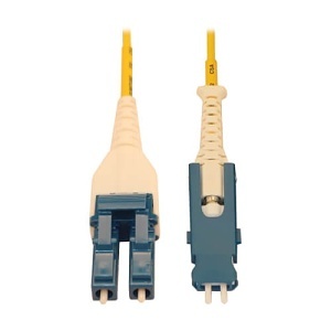 Tripp Lite N383L-01M 40/100/400G Singlemode 9/125 OS2 Fiber Optic Cable, Duplex SN-UPC to Duplex LC-UPC M/M, LSZH, 1m (3.3'), Yellow