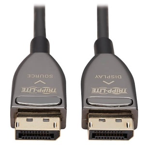 Tripp Lite P580F3-10M-8K6 DisplayPort Active Optical Cable (AOC), 8K 60 Hz (M/M), CL3 Rated, Latching Connectors, 10m (33'), Black