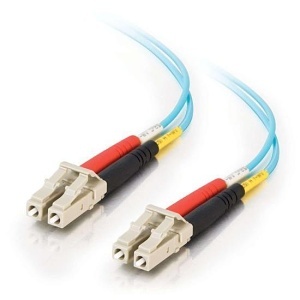 C2G CG01111 OM3 Duplex Multimode PVC Fiber Optic Cable, 13.1' (4m), LC-LC, 10Gb, Aqua