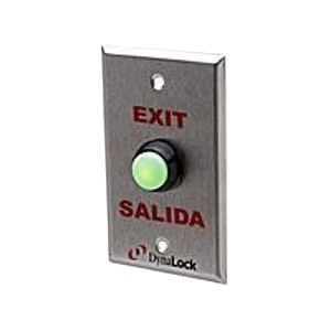DynaLock 6173-US32D-BBX 6170 Series Weatherproof Pushbutton with EXIT/SALIDA Faceplate and Surface Back Box, Satin Stainless Steel