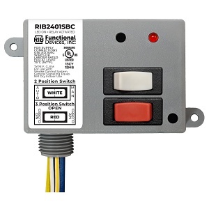 Functional Devices RIB2401SBC RIB Series 20A SPDT Power Relay with Override, 24VAC/VDC or 120VAC Coil, NEMA 1 Housing
