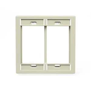 Leviton 41290-DMT Dual-Gang MOS Wallplate, Light Almond