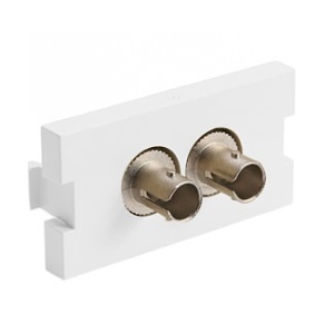 Leviton 41291-2TW Duplex ST Fiber Adapter MOS Module, Phosphor Bronze Sleeve, 1U High, White