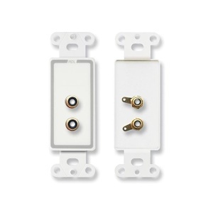 RDL D-PHN2 Dual RCA Jacks on Decora Wall Plate, Solder Type