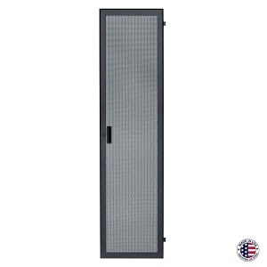 Lowell LFD-24FV 24U Rack Front Door, Fully Vented Steel, Locking, Black