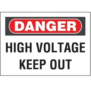 Panduit PPS0710D73 Safety Sign, Danger Header, 'High Voltage Keep Out' Text, Polyester Adhesive