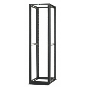 Panduit R4PCN79 4-Post Rack, 42RU, 30" Deep, Cage Nut E-Rails, Black