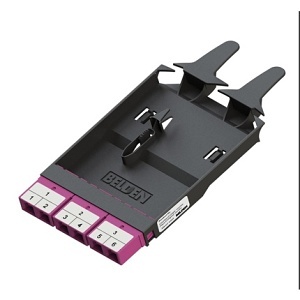 Belden FF4D03SD FX DCX Frame, OM4, 3-Ports, SC Duplex, Erika Violet