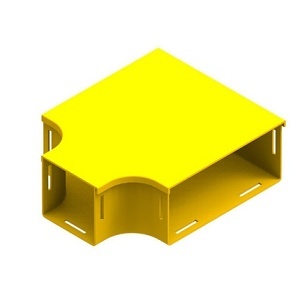 Belden FRCT4YL2 Fiber Raceway Tee, 4x8, Lid, Reducer, Yellow