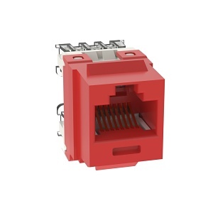 Panduit NK688MRD-Q NetKey Cat6 Punchdown Jack, 25-Pack, Red
