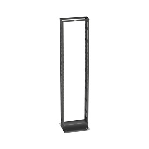 Panduit R2P6S 2-Post Rack, #12-24 Threaded E-Rails, 45 RU, Steel, Black
