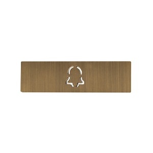 DoorBird D21X Nameplate for Call Button with Bell Symbol, Burnish Brass (BURNISH.BRASS)