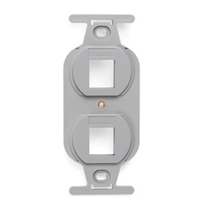 Leviton 41087-2GP QUICKPORT Duplex Type 106 Insert, 2-Port, Gray