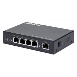 Intellinet 561617 4-Port Gig Ultra PoE Extender, Adds up to