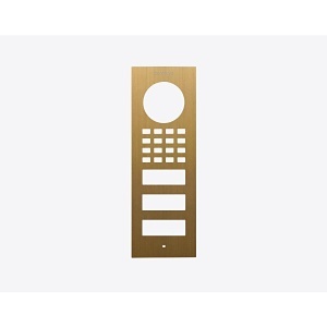 DoorBird D1102V Surface-Mount Front Panel, Brushed Gold (BRUSHEDGOLD)
