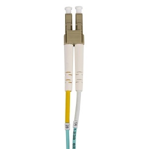 Hubbell FDLC10MM Fiber Optic Patch Cord, Riser Rated, MultiMode Duplex, LC-LC, OM4, 10m