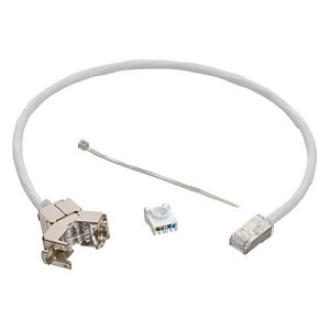 Leviton SBCPI-18W VXC Plenum Assembly, VXC Coupler with 18" Plenum Patch Cable Connected, White